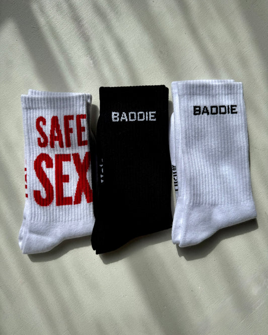 socks 3 pack set black white and sexy, women’s fashion socks